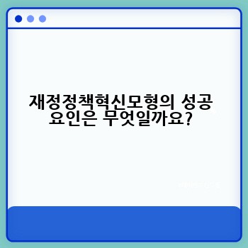 재정정책혁신모형의 성공 요인은 무엇일까요?