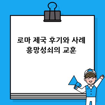 로마 제국 후기와 사례 흥망성쇠의 교훈