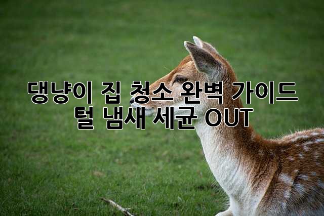 🐶🐱 댕냥이 집 청소 완벽 가이드: 털, 냄새, 세균 OUT! 🏡✨
