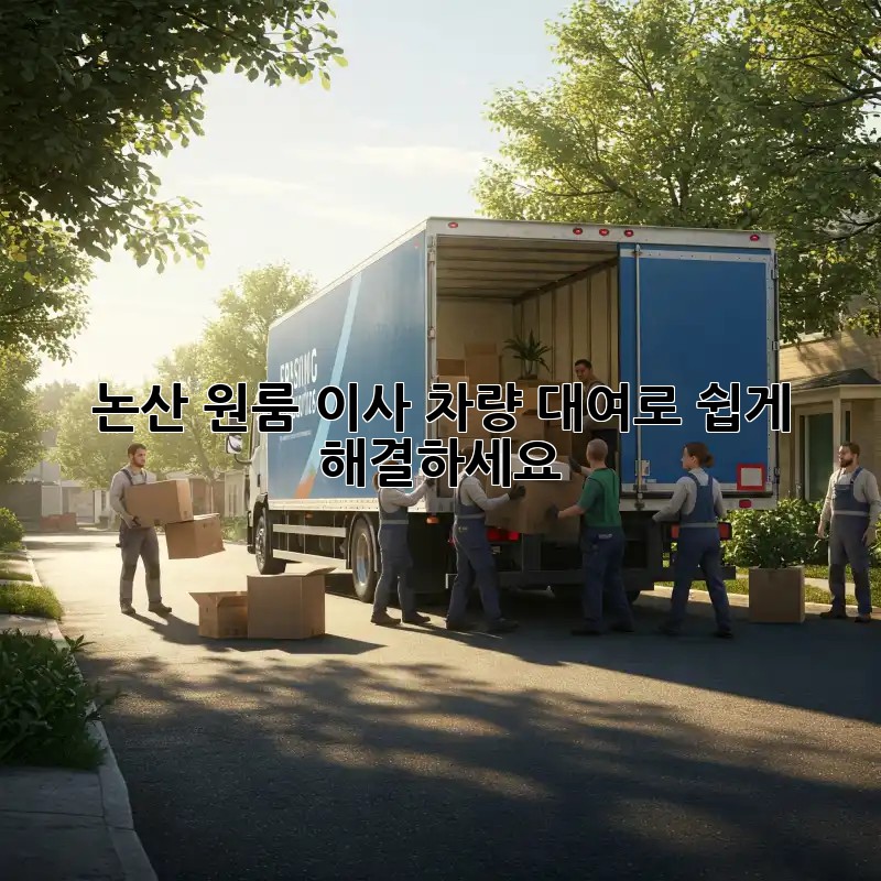 논산 원룸 이사, 차량 대여로 쉽게 해결하세요!